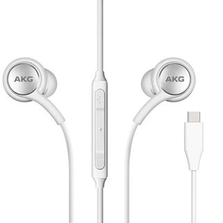 Samsung AKG Type C Earbuds in white.