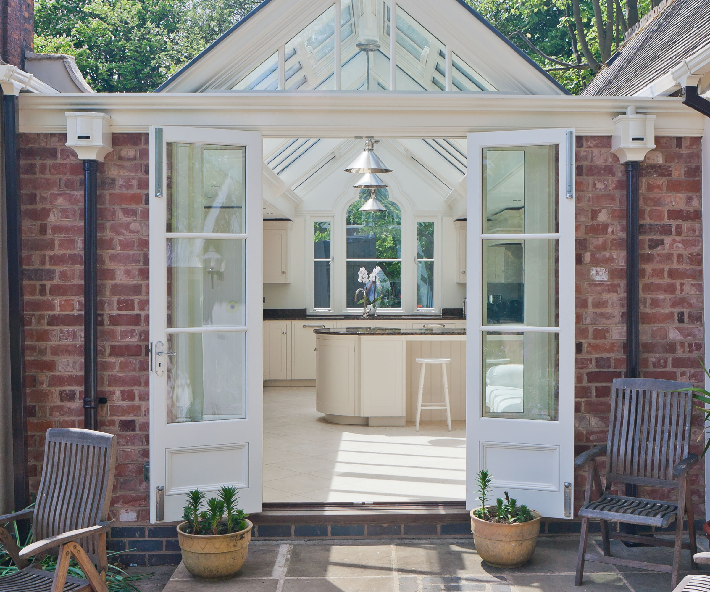 Orangery glass link kitchen