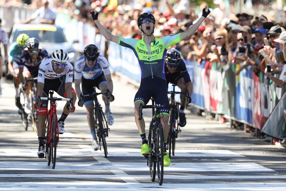 Sam Crome (Bennelong SwissWellness) wins the final stage of the 2018 Herald Sun Tour