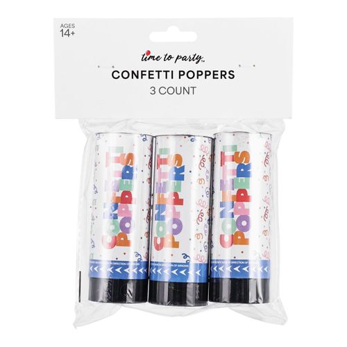 Confetti Poppers, 3 Ct
