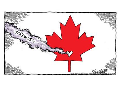 Editorial cartoon Ottawa shooting terrorism