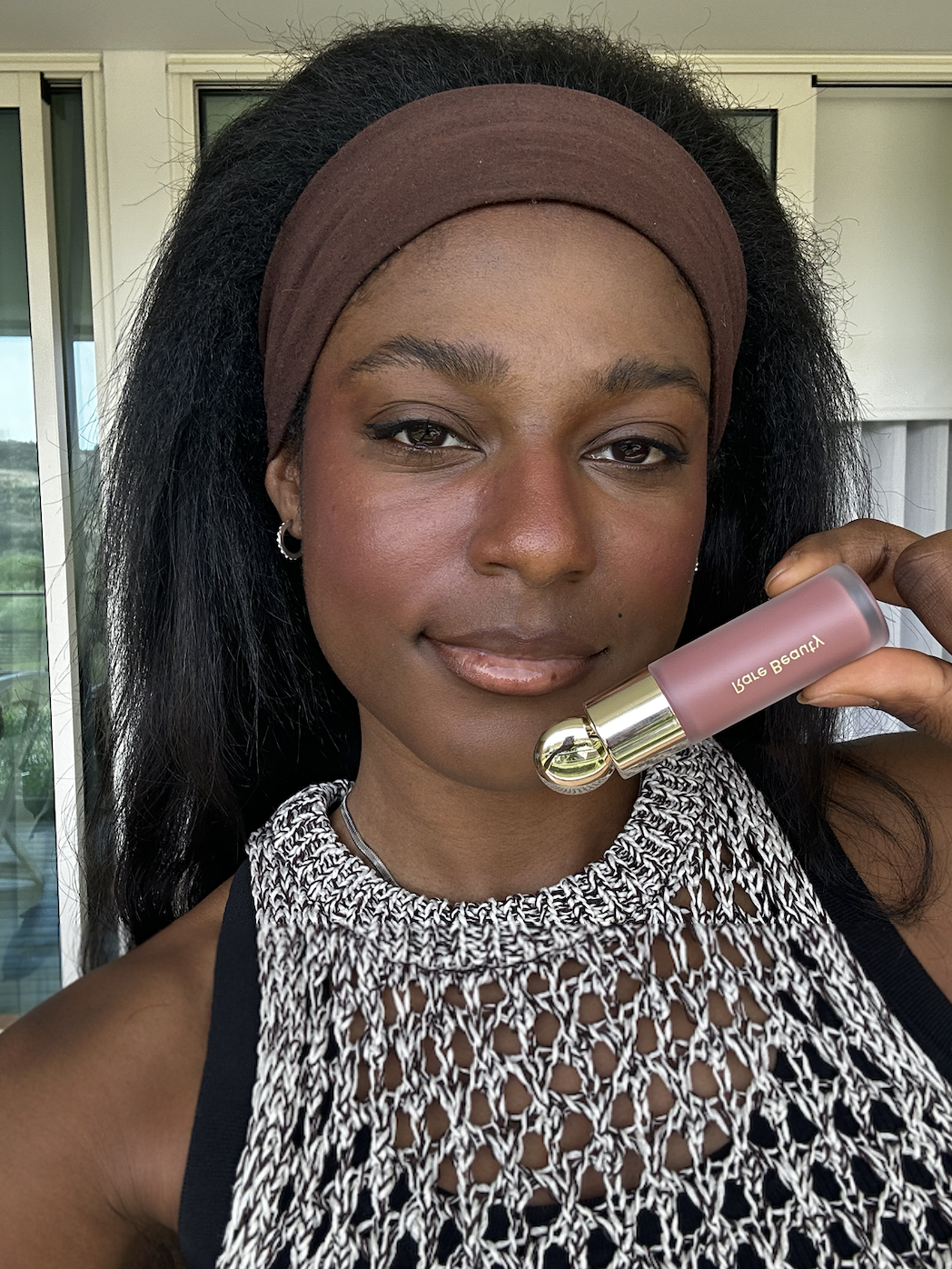 Shei Mamona wearing Rare Beauty Blusher