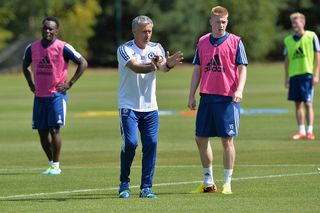 Chelsea's Jose Mourinho, Kevin De Bruyne during pre season training at Cobham Training Ground on 9th July 2013 in Cobham, England. (Photo by Darren Walsh/Chelsea FC via Getty Images)