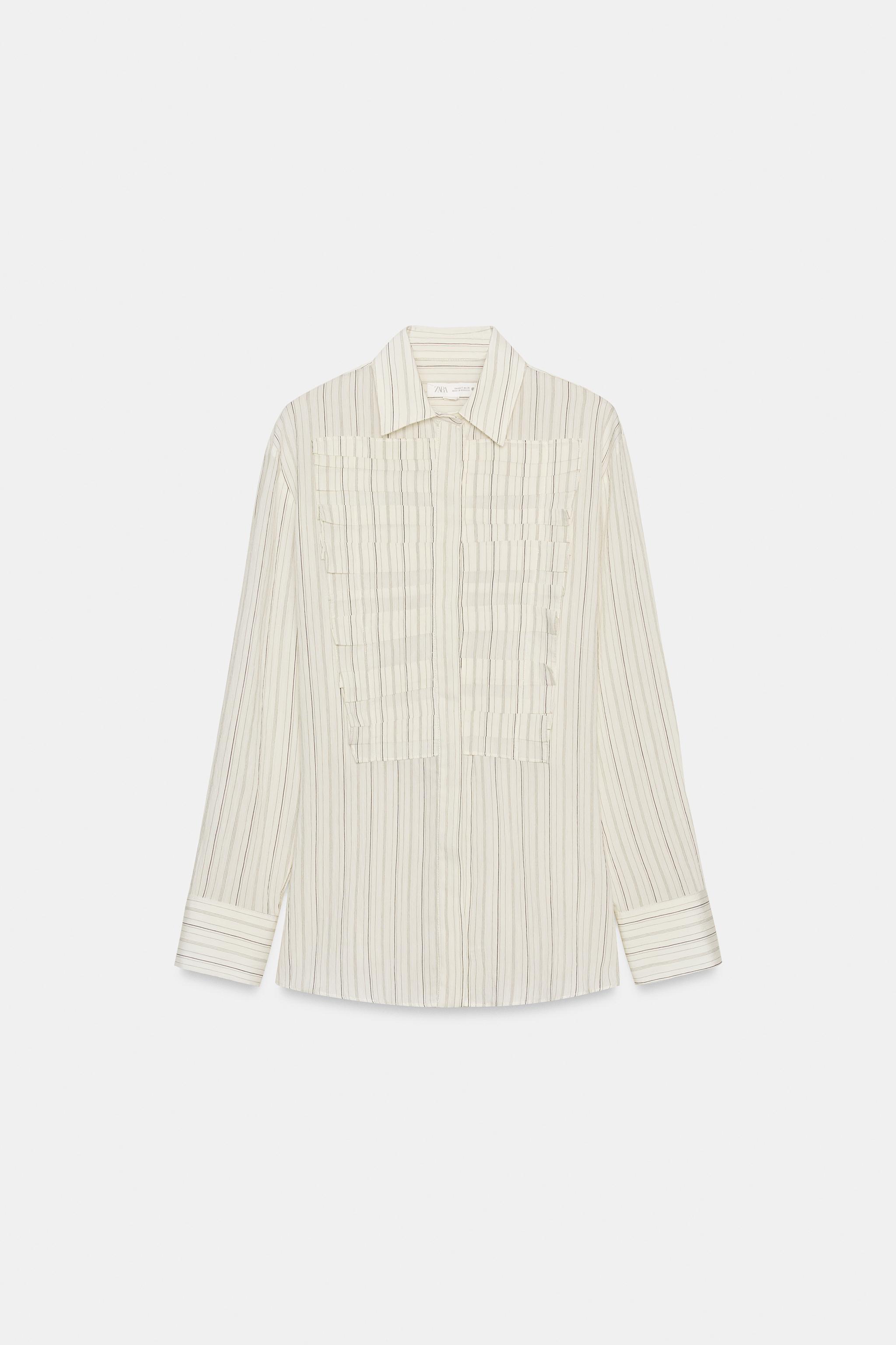 Striped Pleated Shirt Zw Collection Limited Edition
