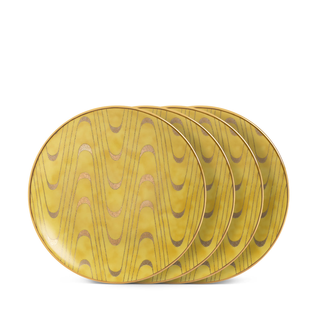 Fortuny Apollo Yellow Canape Plates (set of 4)