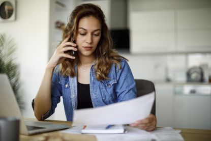 Woman complaining on the phone