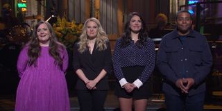 Aidy Bryant, Kate McKinnon, Cecily Strong, and Kenan Thompson on Saturday Night Live (2021)