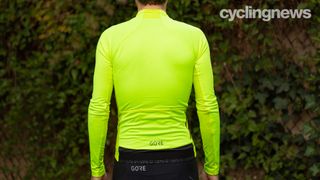 A rear-on image of Josh wearing the Gore C5 Thermo Jersey