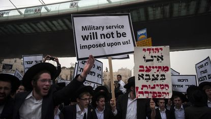 Ultra-orthodox Jewish protestors 