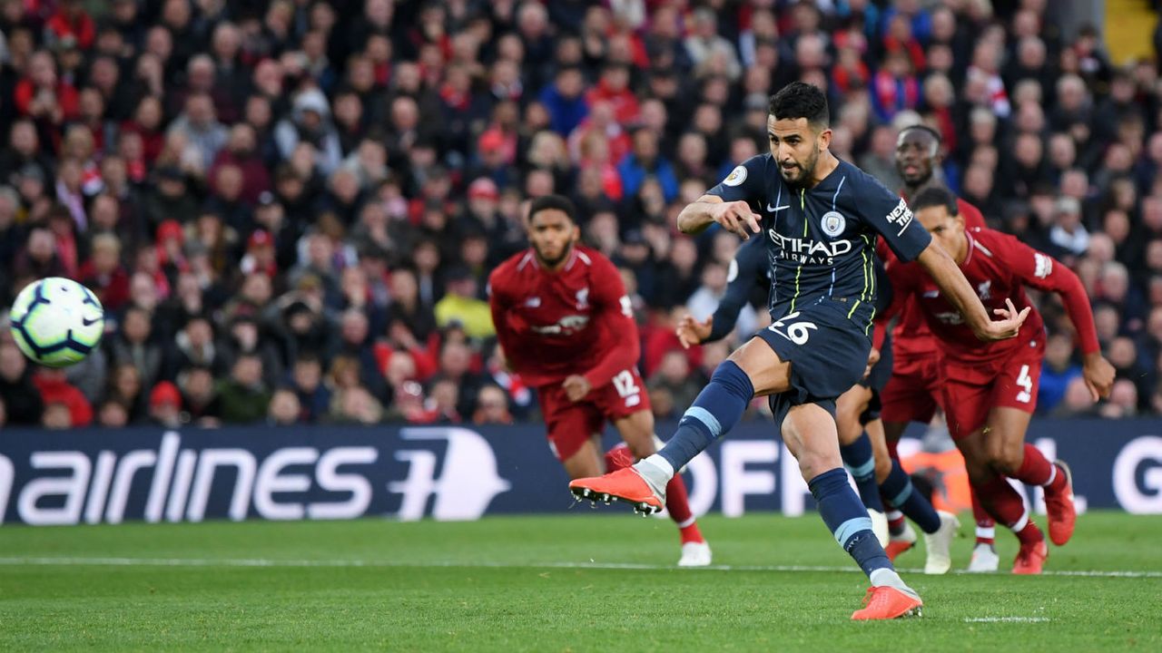 Riyad Mahrez penalty Liverpool 0 Man City 0 Premier League