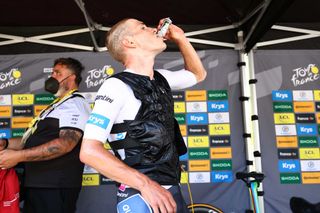 Belgian Remco Evenepoel of Soudal QuickStep pictured after stage 17 of the 2024 Tour de France cycling race from SaintPaulTroisChteaux to Superdevoluy 1778 km in France on Wednesday 17 July 2024 The 111th edition of the Tour de France starts on Saturday 29 June and will finish in Nice France on 21 July BELGA PHOTO DAVID PINTENS Photo by DAVID PINTENS BELGA MAG Belga via AFP Photo by DAVID PINTENSBELGA MAGAFP via Getty Images