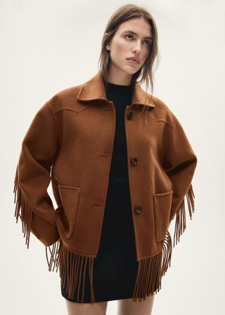 Fringed Wool-Blend Jacket - Women | Mango Usa