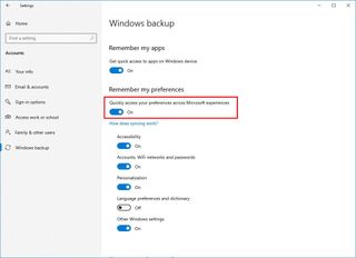 Sync your settings on Windows 10