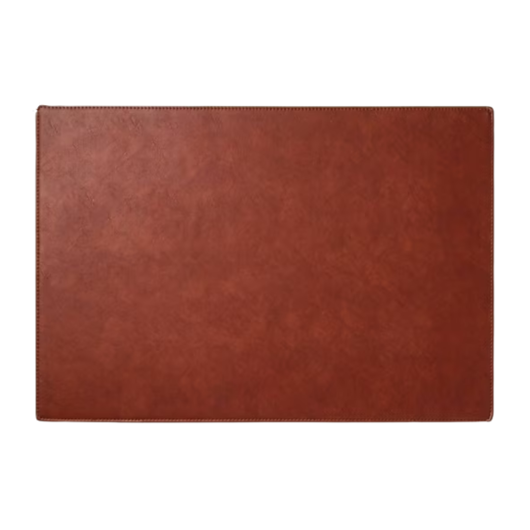 Faux Leather Desk Mat Brown: Desk Pad Protector, Polyurethane, 18"x26"