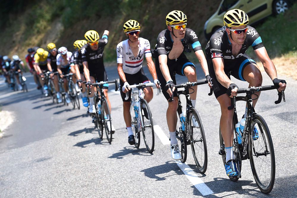 Team Sky control the race during stage 12.