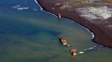 The ships were raised from the depths by an underwater volcano.