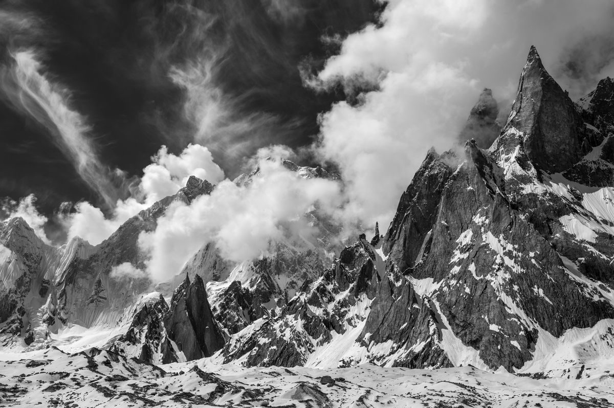 K6 and the Charakusa Glacier in the Karakoram Mountains, Pakistan, 2019