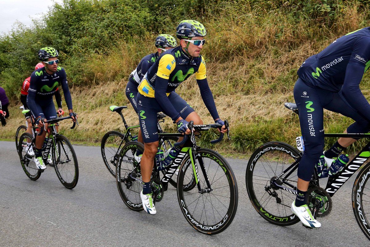 Race leader Juan Jos&eacute; Lobato (Movistar)