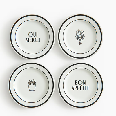 h&m home small porcelain plates