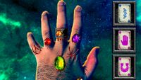 A hand with gems embedded into the flesh and runes imprinted on the skin from Forbidden Solitaire's The Discarded DLC.