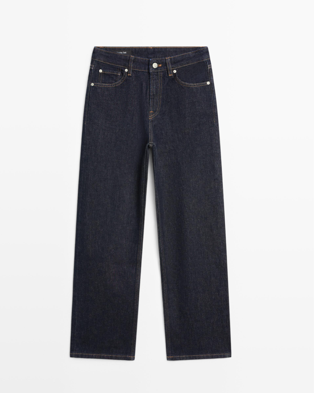 Dark denim High-waist cropped straight-leg jeans