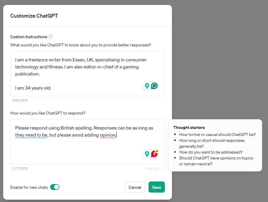 How To Set Custom Instructions In Chatgpt Tom S Guide How To Set Custom Instructions In Chatgpt Tom S Guide