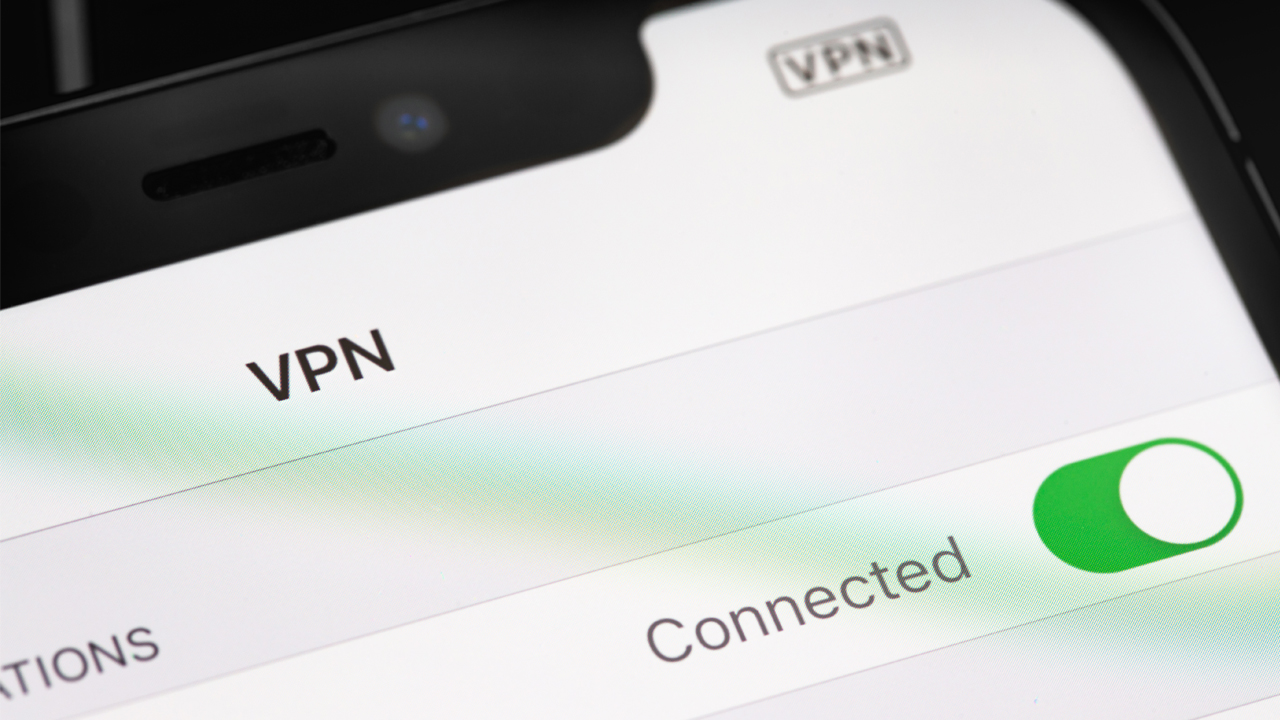VPN toggle switch on an iPhone