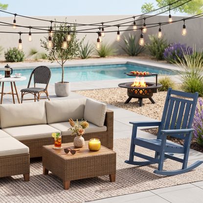 AI generated showcase of patio furniture and accessories on sale at Walmart