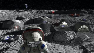 Illustration of a future Moon base by the European Space Agency.
