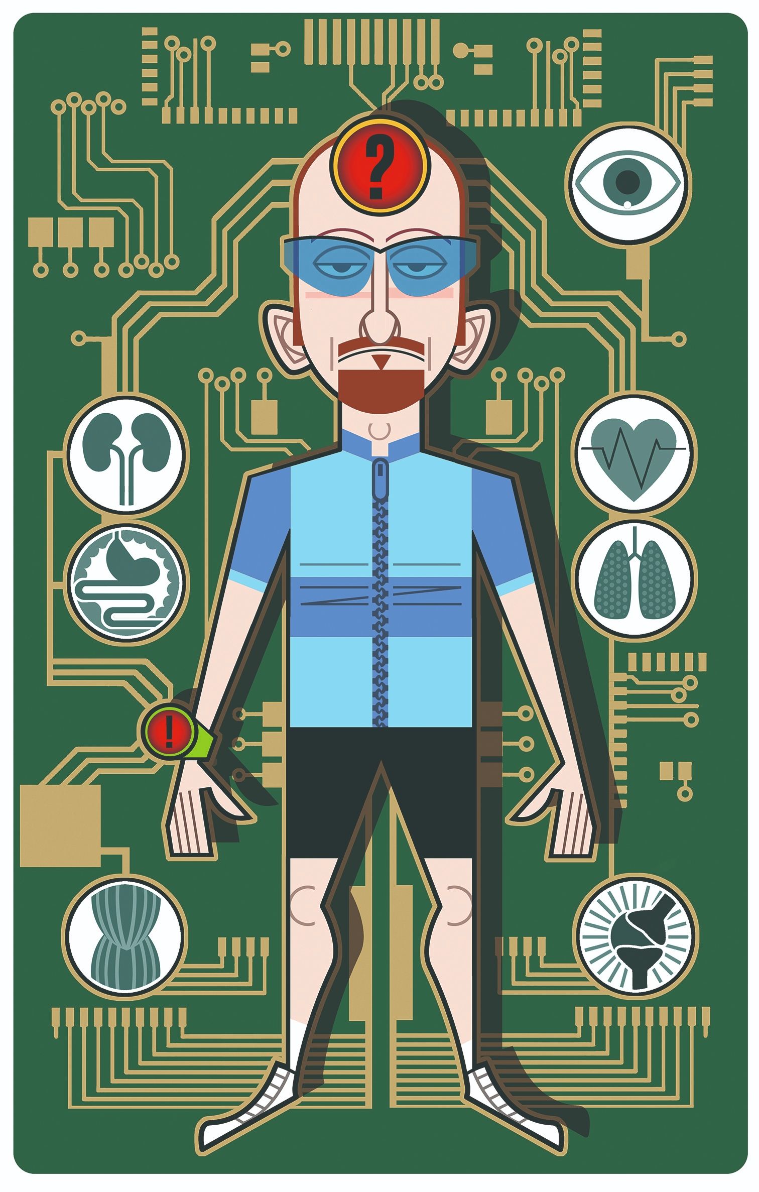 cyclist image with metrics of fitness