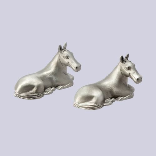 Pewter Horse Chopstick Rests, Set of 2 