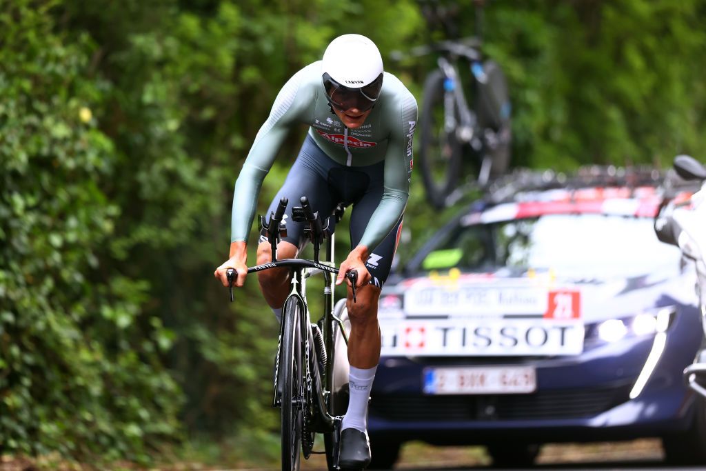 Mathieu Van Der Poel of Netherlands and Team Alpecin Fenix sprints during the 105th Giro dItalia 2022