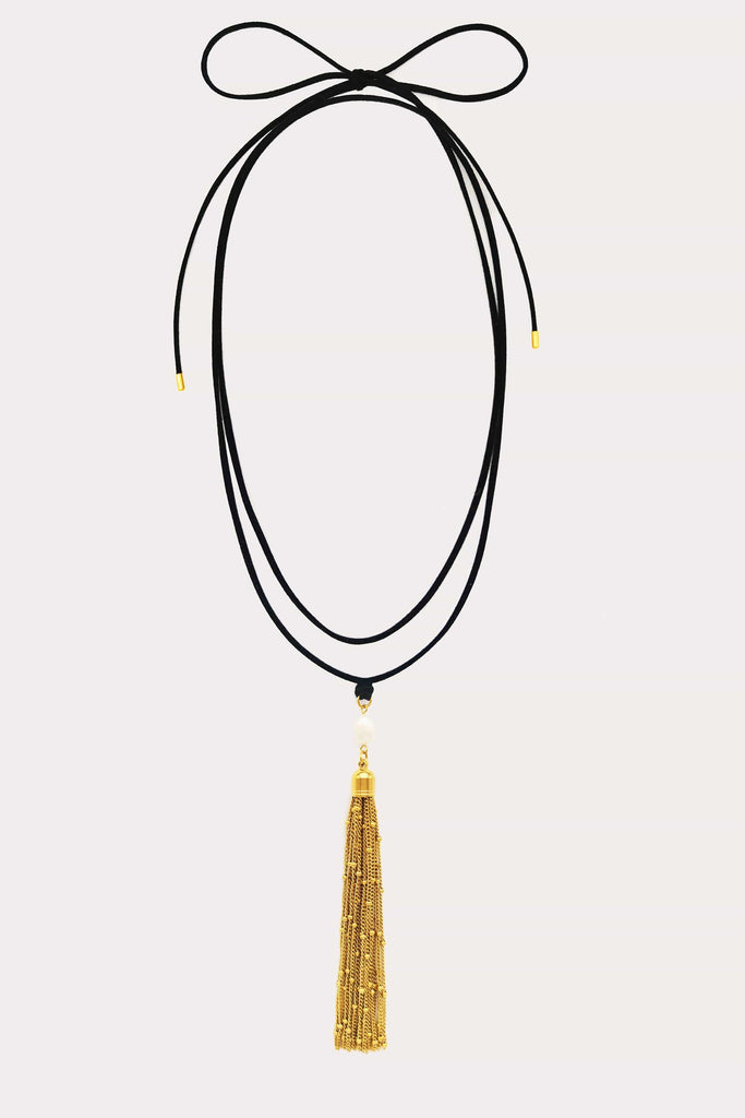 Tassel rope tie necklace