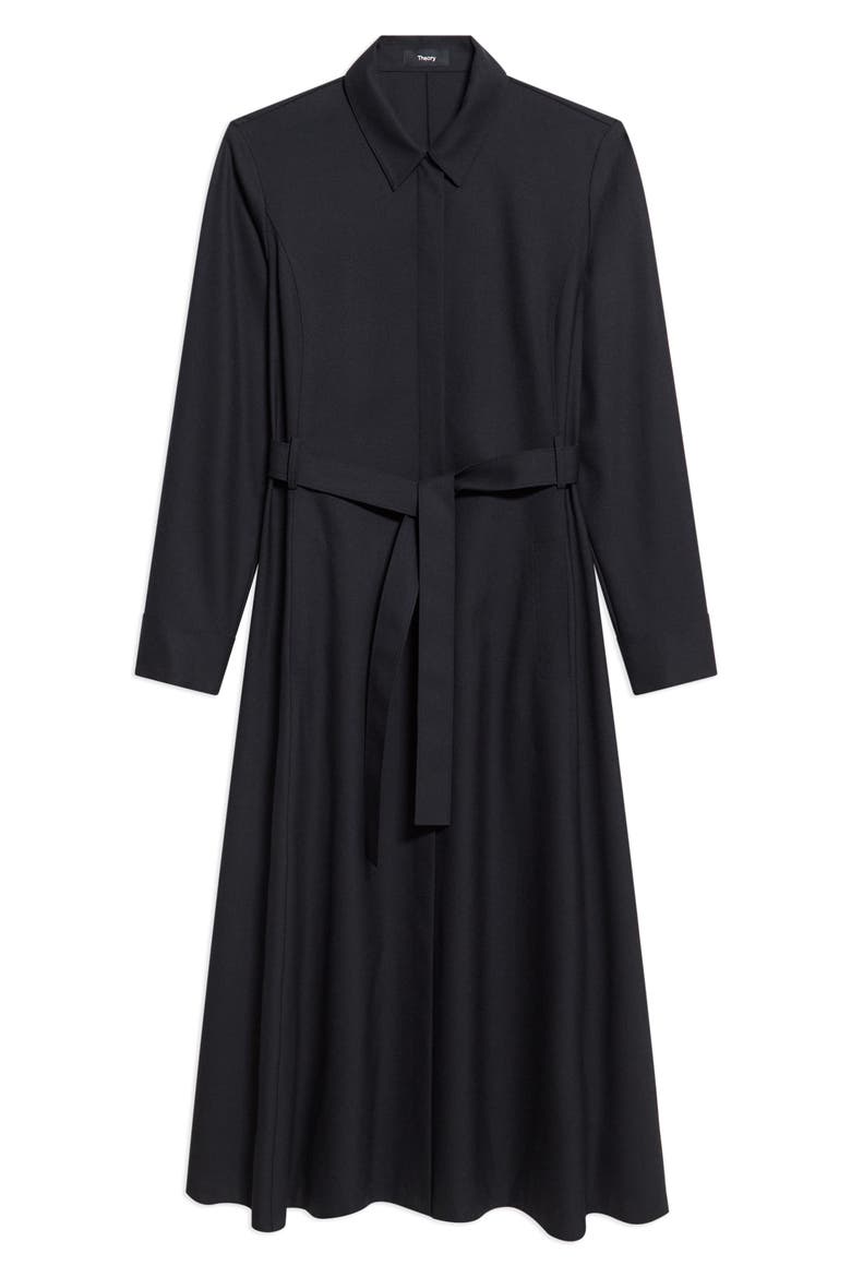 Belted Long Sleeve Midi Dress