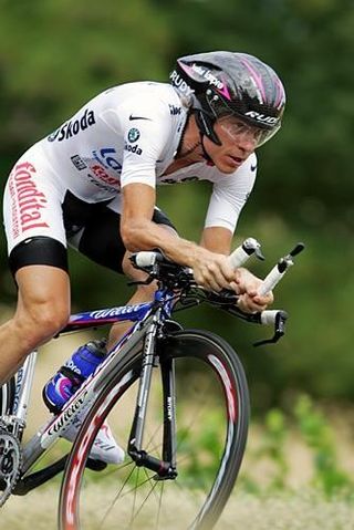 Damiano Cunego (Lampre-Fondital) rides in final Tour TT