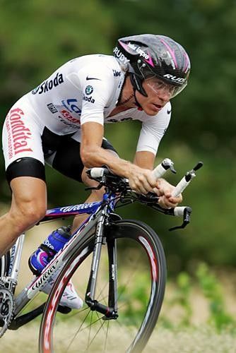 Damiano Cunego (Lampre-Fondital) rides in final Tour TT