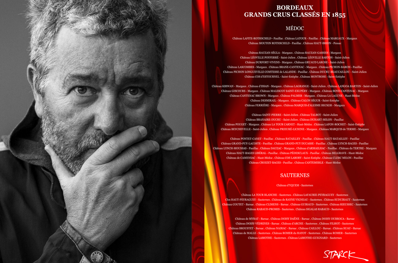 Philippe Starck Bordeaux Grands Crus Classes en 1855