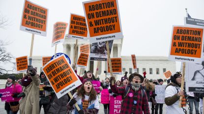 a pro-choice crowd