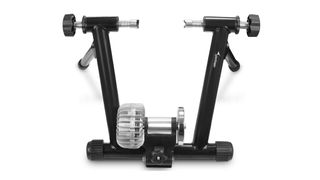 Best bike trainers: Sportneer Magnetic Bike Trainer in black and chrome