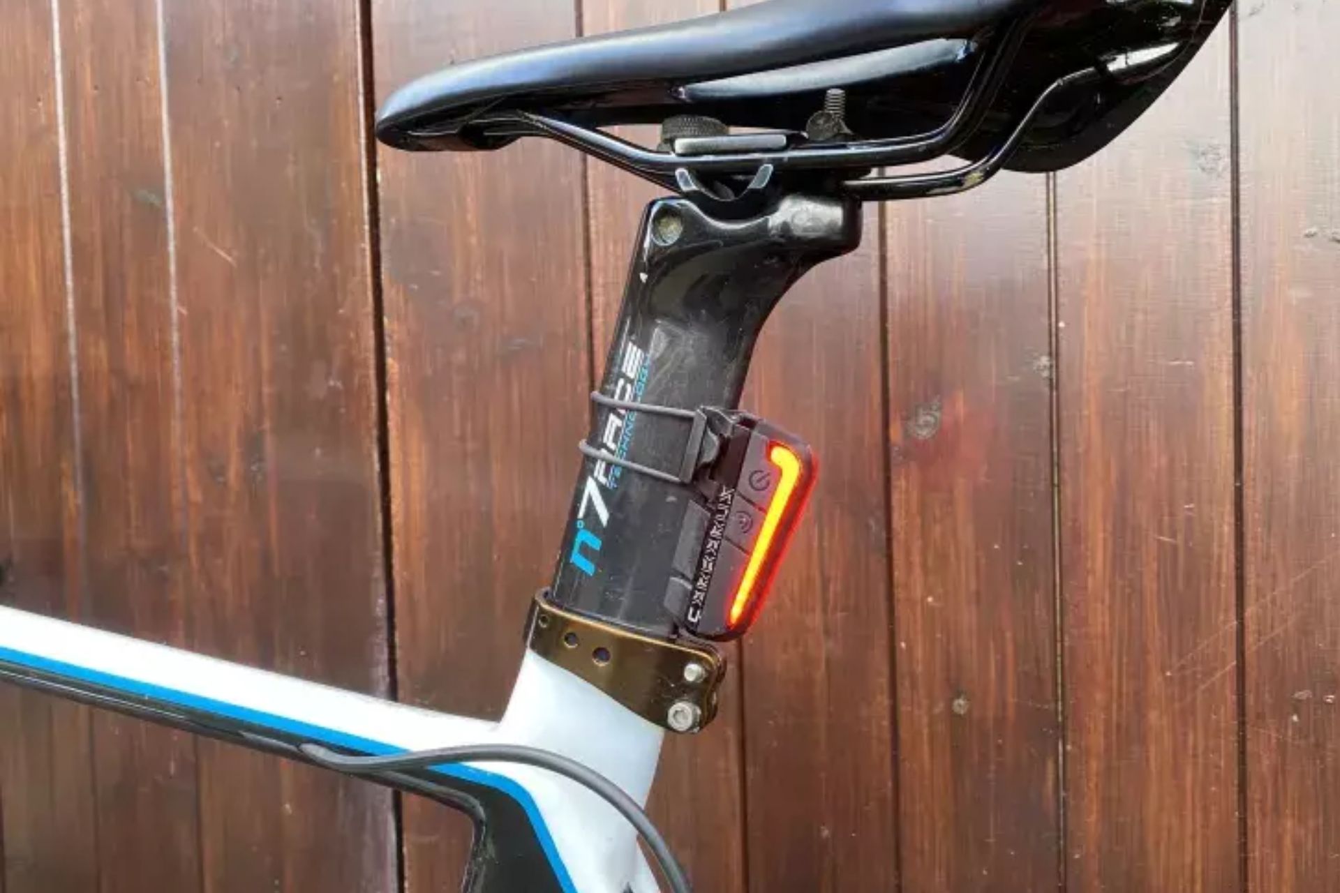 Moon Cerberus rear light mounted on a bike