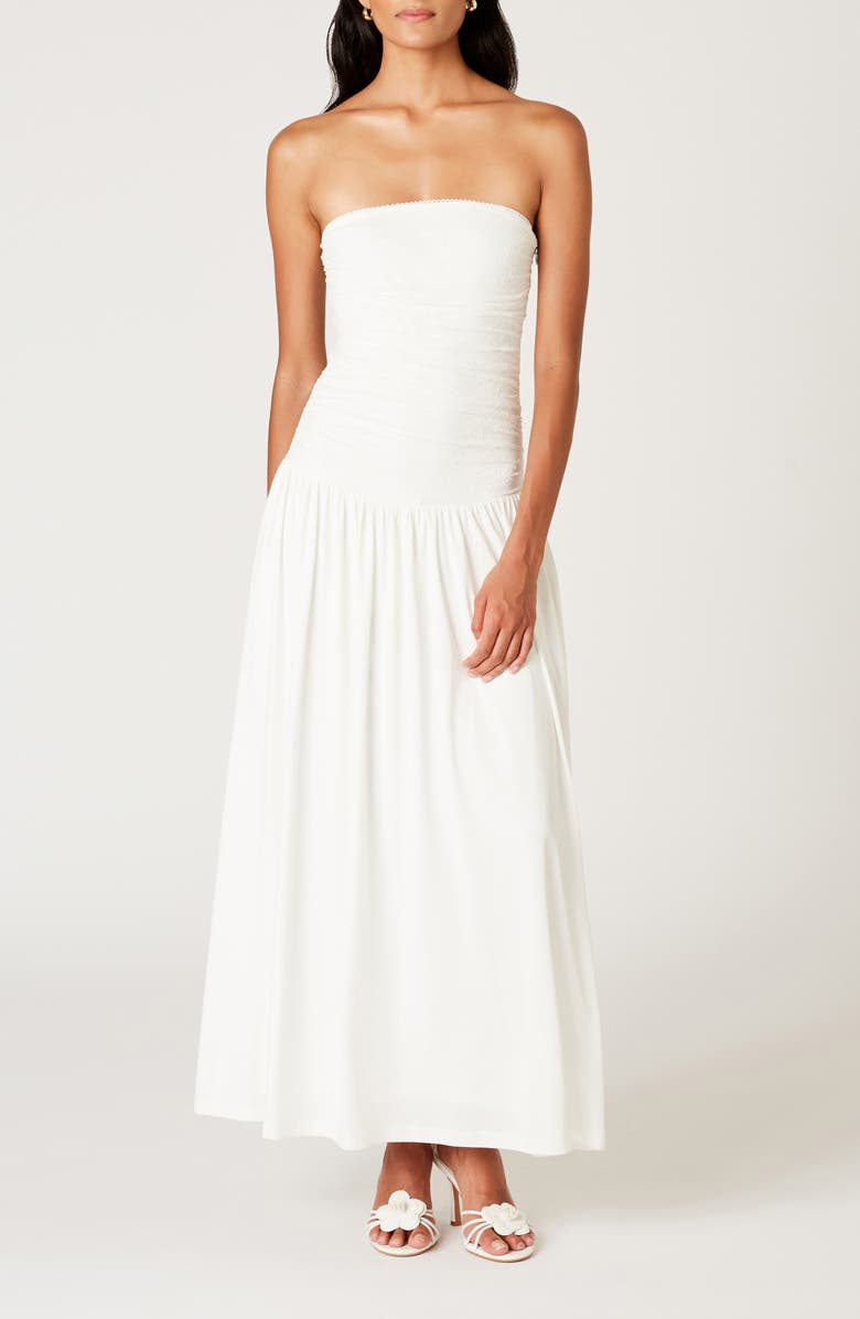 Santal Strapless Mixed Media Maxi Dress