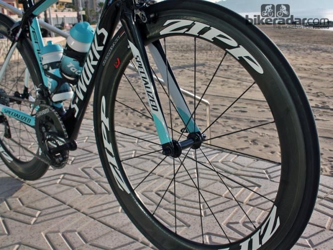 Zipp 404 Firecrest Carbon Clinchers are used for training