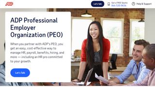 Website screenshot for ADP HR Services