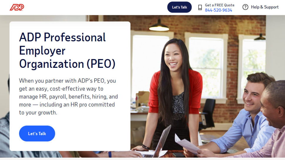 ADP HR Services website screenshot.