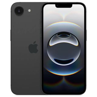 Black Apple iPhone 16e against white background