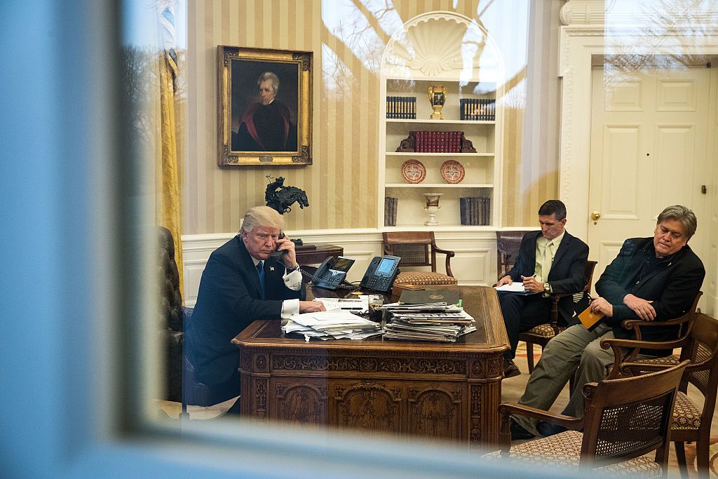 President Trump and Stephen Bannon.