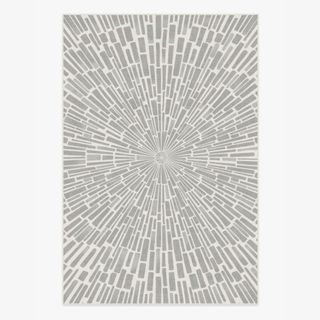 grey and white patterned rug