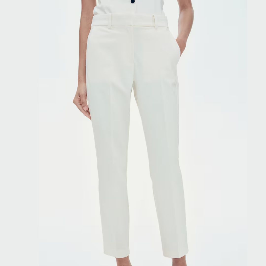 H&M White Cigarette Trousers