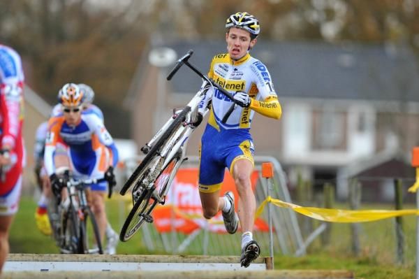 A determined Micky Van Empel (Telenet-Fidea) in action at Gieten.
