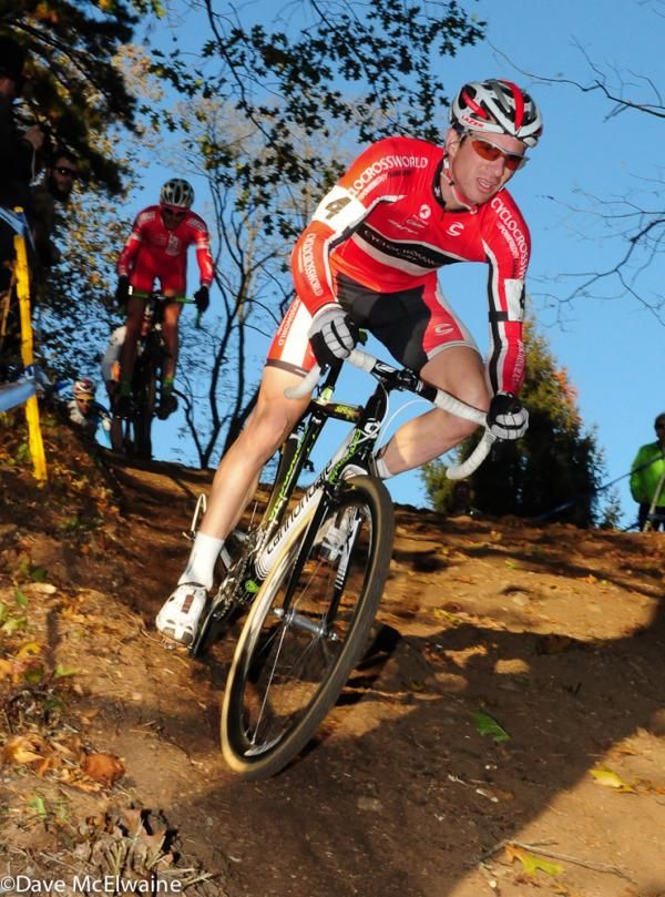 Dylan McNicholas (Cyclocrossworld.com) set a blistering pace at the front
